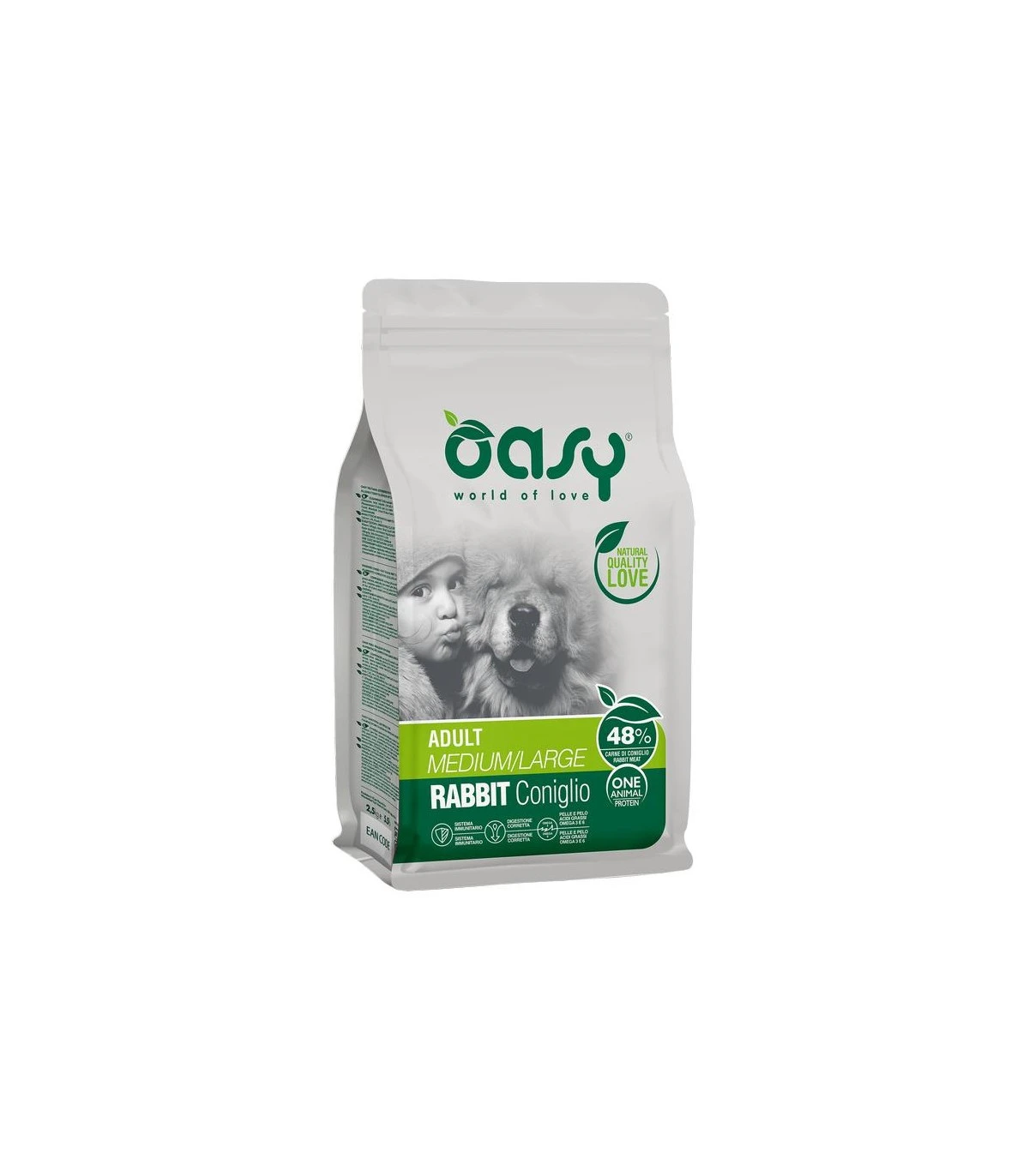 Oasy Cane Adult One Protein Medium Large Coniglio 12 Kg 1 Oasy Cane Adult One Protein Medium Large Coniglio 12 Kg