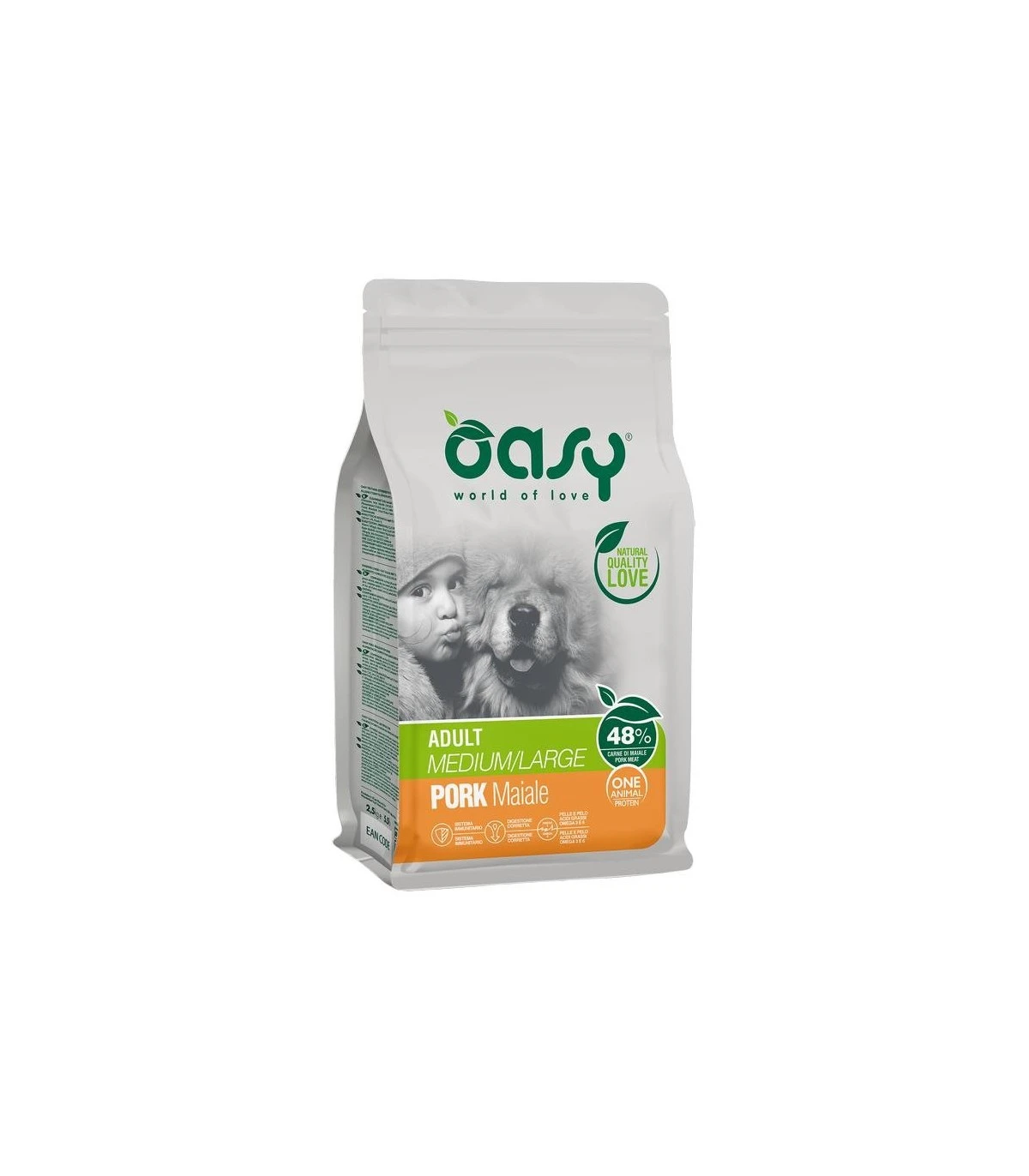 Oasy Cane Adult One Protein Medium Large Maiale 2,5 Kg 1 Oasy Cane Adult One Protein Medium Large Maiale 2,5 Kg