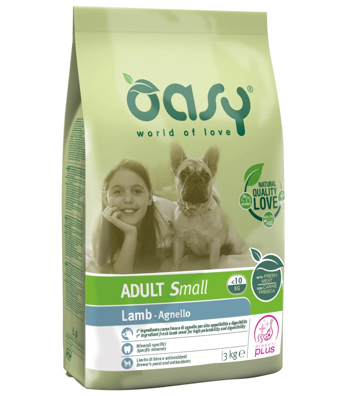 Oasy Cane Adult Small Agnello 3 Kg 1 Oasy Cane Adult Small Agnello 3 Kg