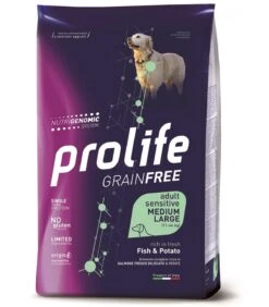 Prolife Cane Grainfree Adult Sensitive Salmone & Patate Medium Large 10 Kg