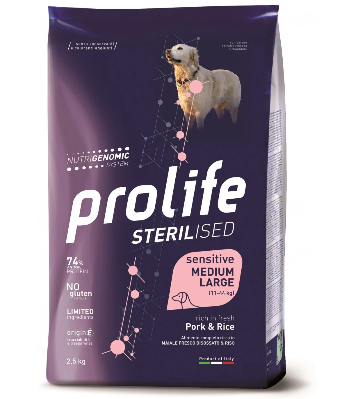 Prolife Cane Sterilised Sensitive Adult Maiale & Riso Medium Large 2,5 Kg 1 Prolife Cane Sterilised Sensitive Adult Maiale & Riso Medium Large 2,5 Kg