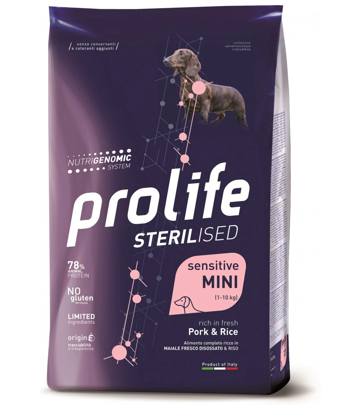 Prolife Cane Sterilised Sensitive Adult Maiale & Riso Mini 2 Kg 1 Prolife Cane Sterilised Sensitive Adult Maiale & Riso Mini 2 Kg